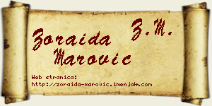 Zoraida Marović vizit kartica